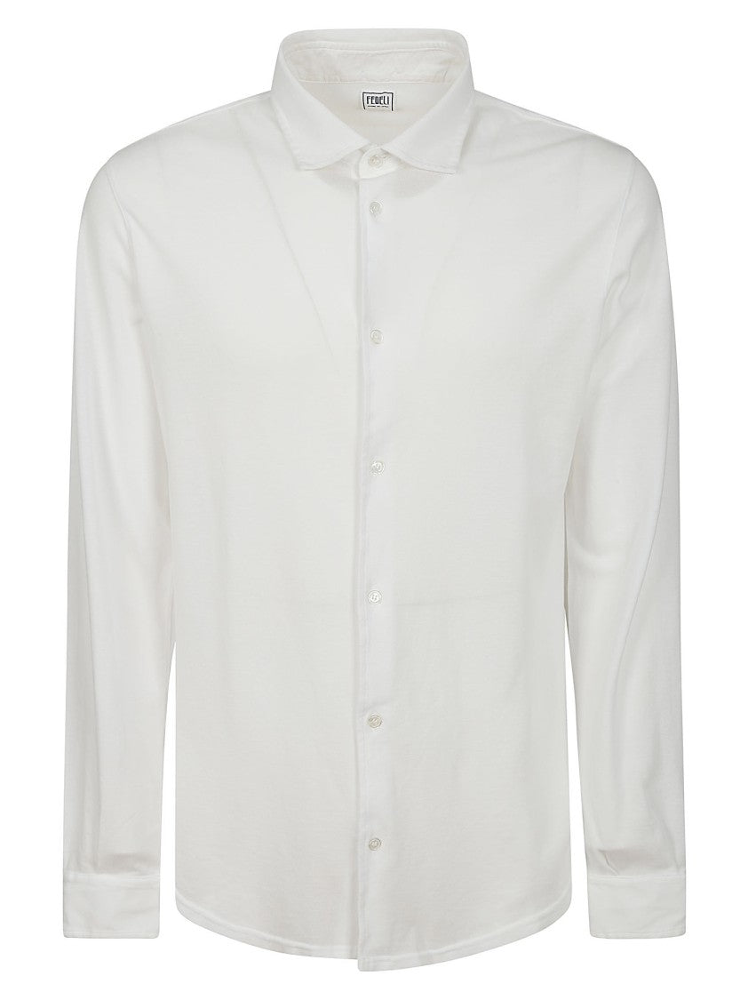 Fedeli Long-Sleeved Cotton Shirt With Classic Collar
