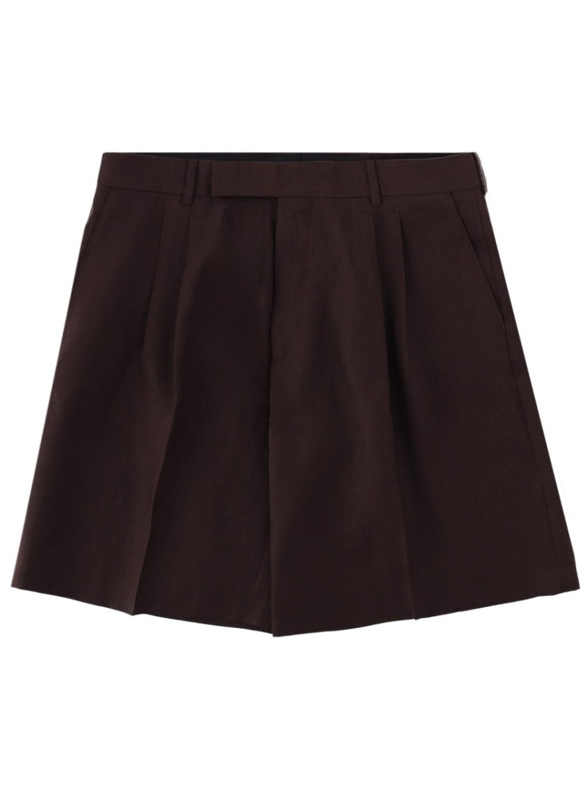 Paul Smith Pleated Structured Waistband Shorts