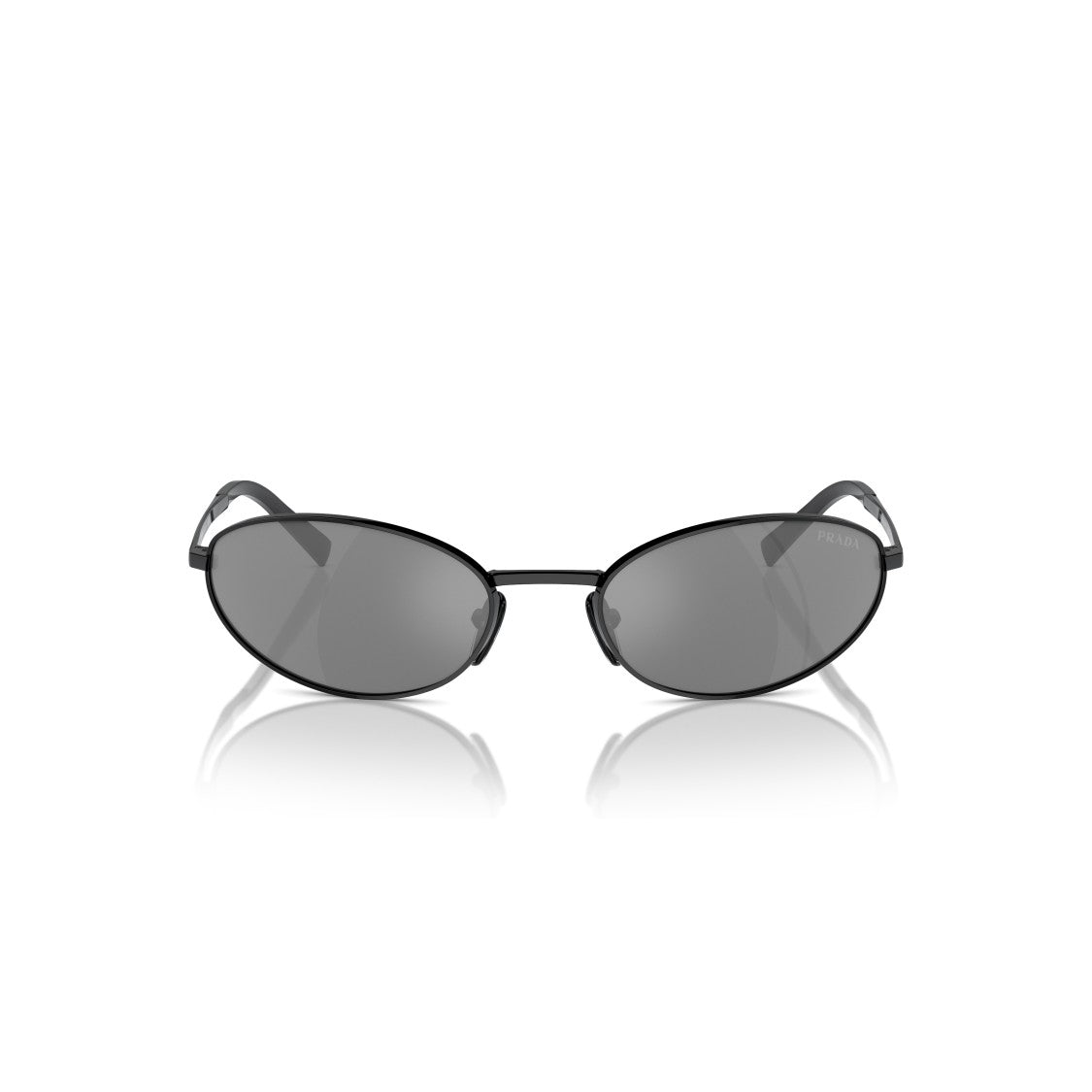 Prada Black 0Pr A59s Oval Frame Steel Sunglasses