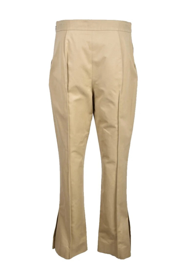 Rosie Assoulin Beige Cotton Trousers With Tailored Fit
