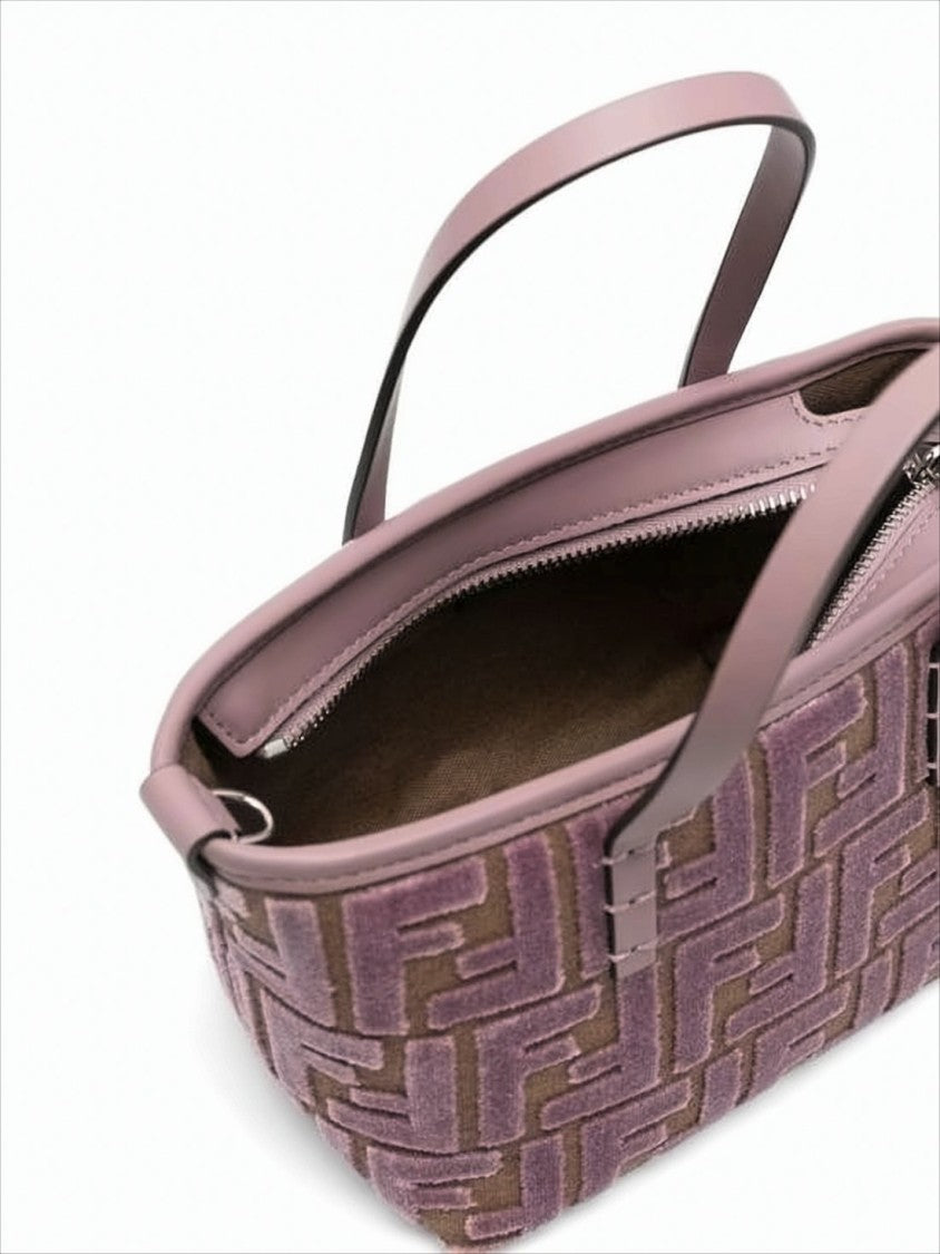 Fendi Structured Geometric Jacquard Shoulder Bag