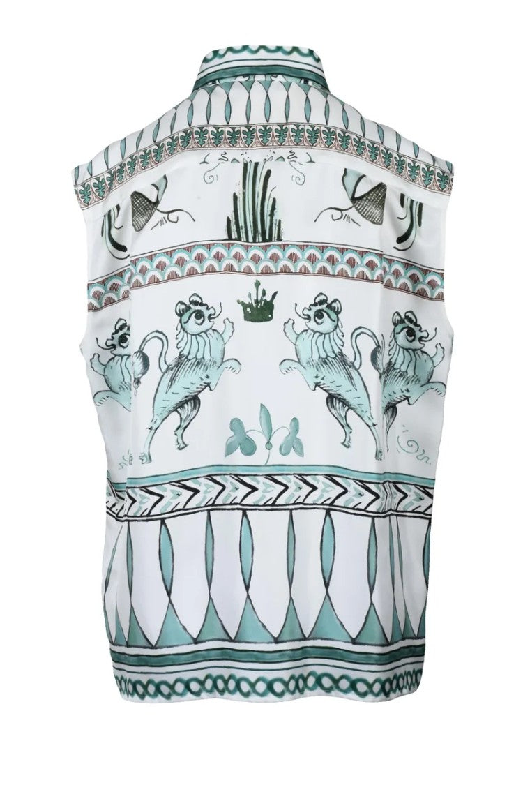 Fabiana Filippi Silk Shirt - White/Green