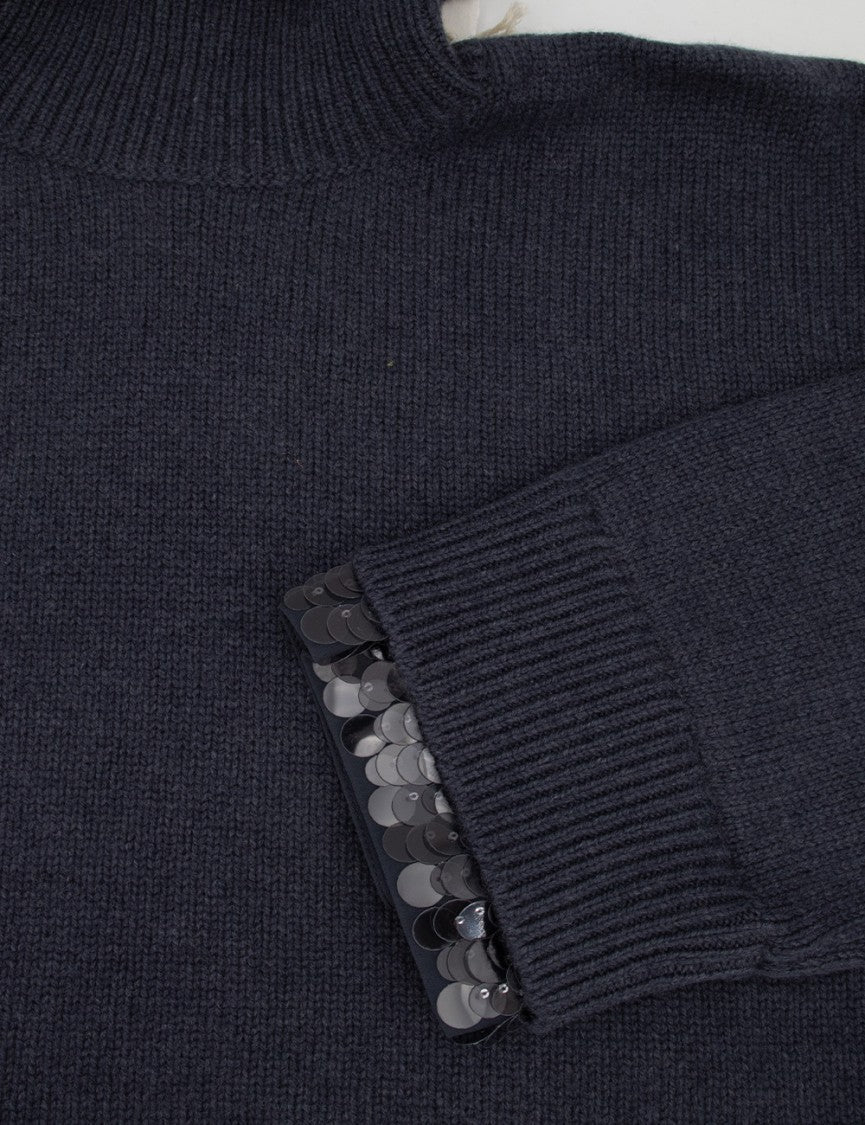 Brunello Cucinelli High Neck Jumper With Removable Jeweled Cuffs