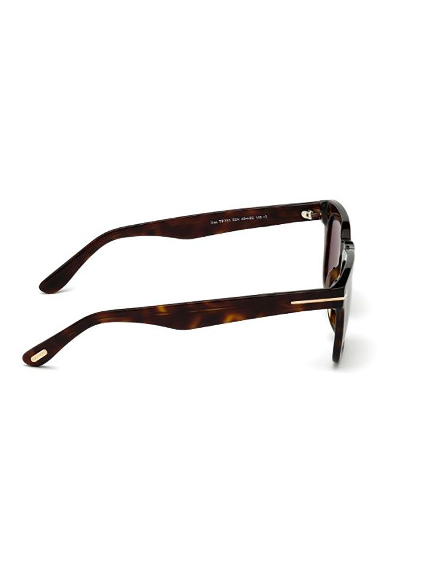 Tom Ford Tortoiseshell Square Frame Sunglasses With Green Lenses