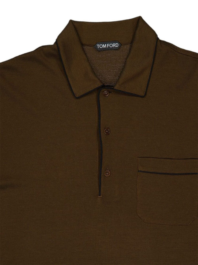 Tom Ford Long Sleeve Tailored Cotton Polo Shirt