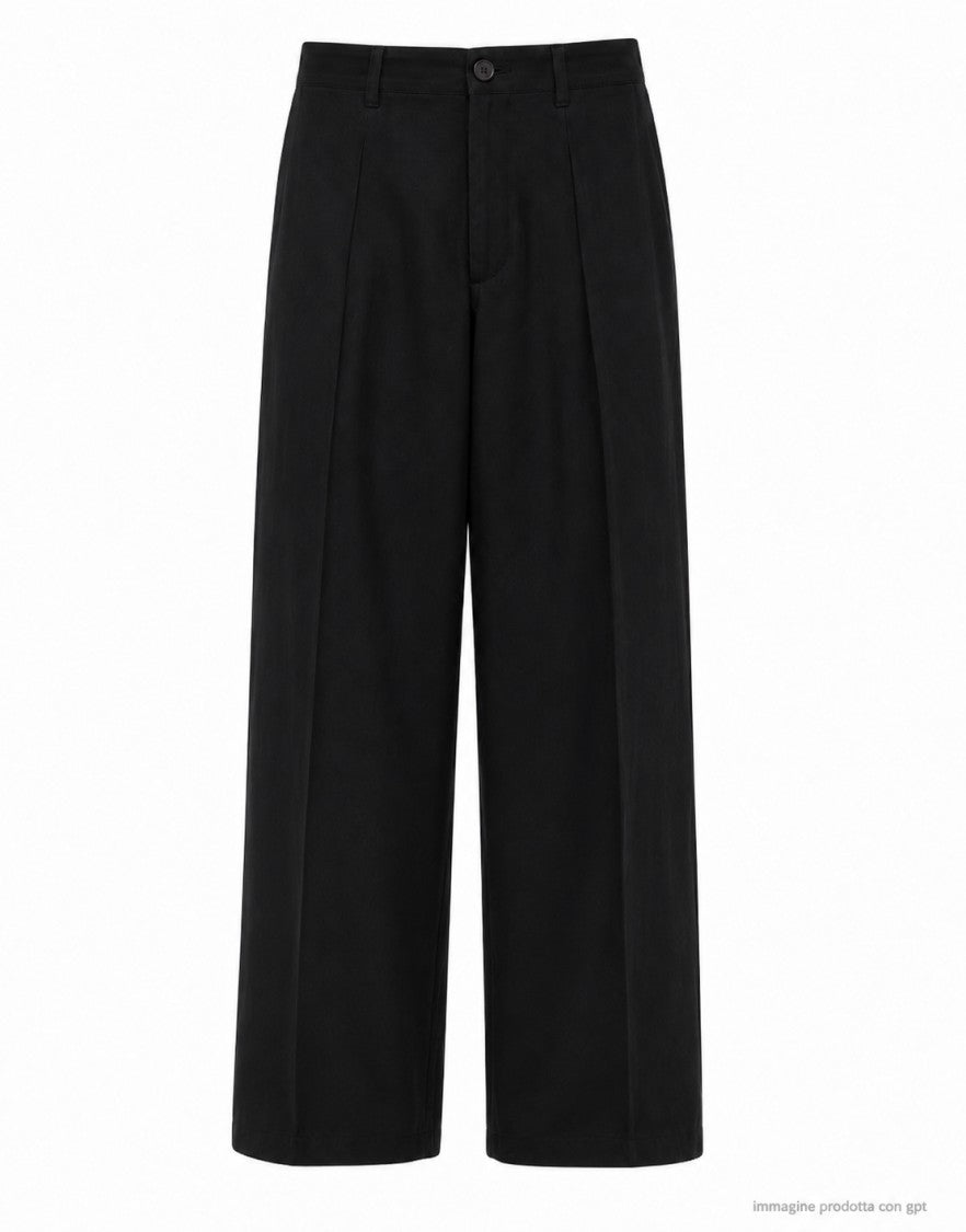 Nine In The Morning Black Damiano Carrot Linen Blend Trousers