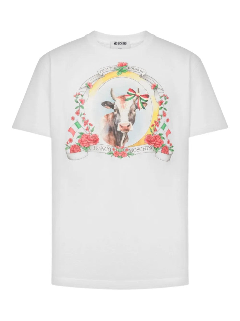 Moschino Minimalist White T-Shirt With Standard Fit