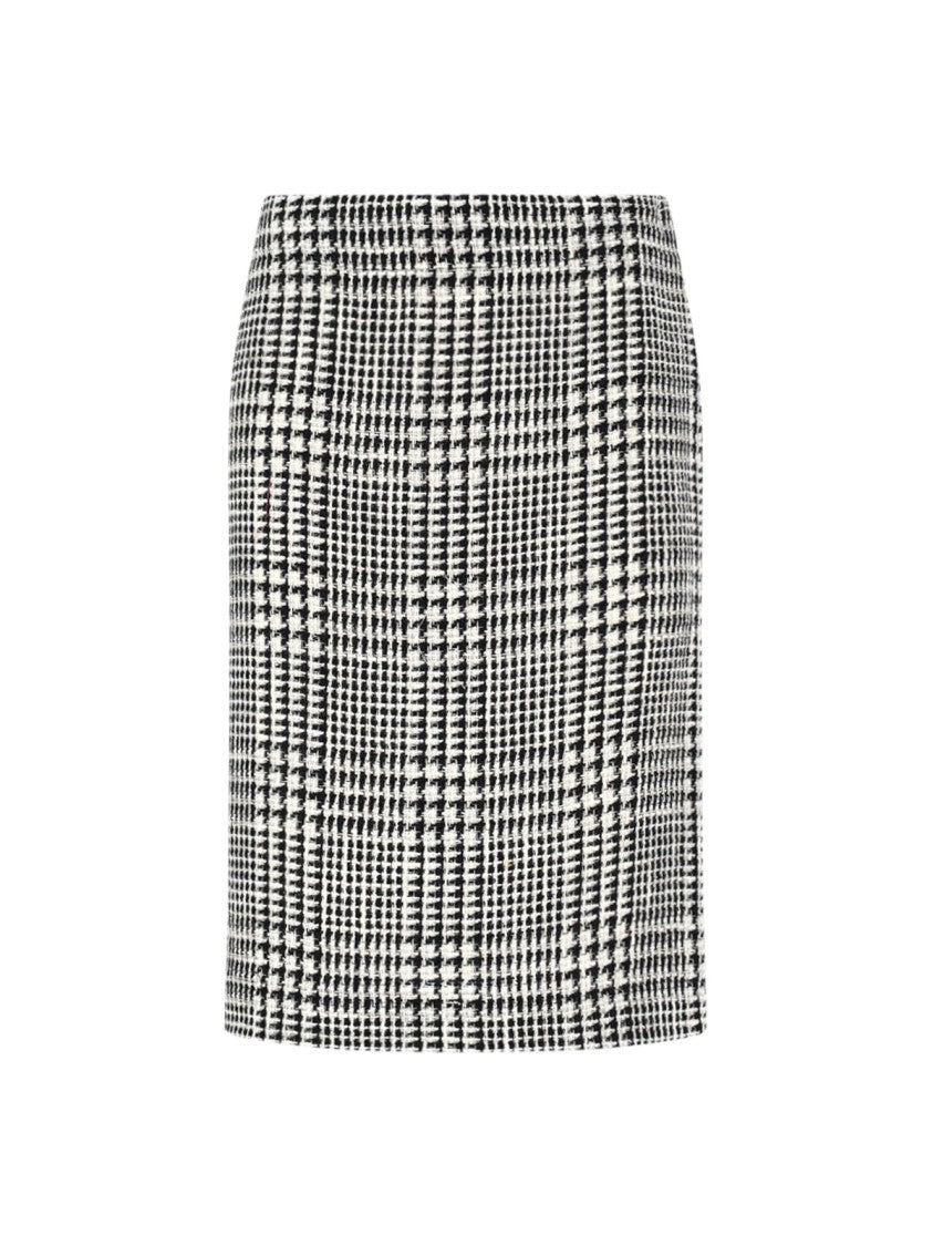 Gianluca Capannolo Houndstooth Midi Skirt – White