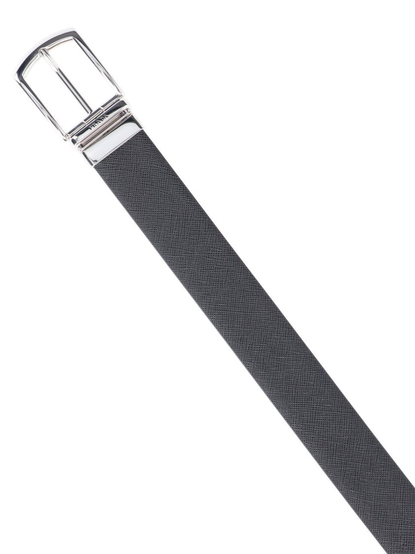 Prada Reversible Logo Belt – Black/Brown