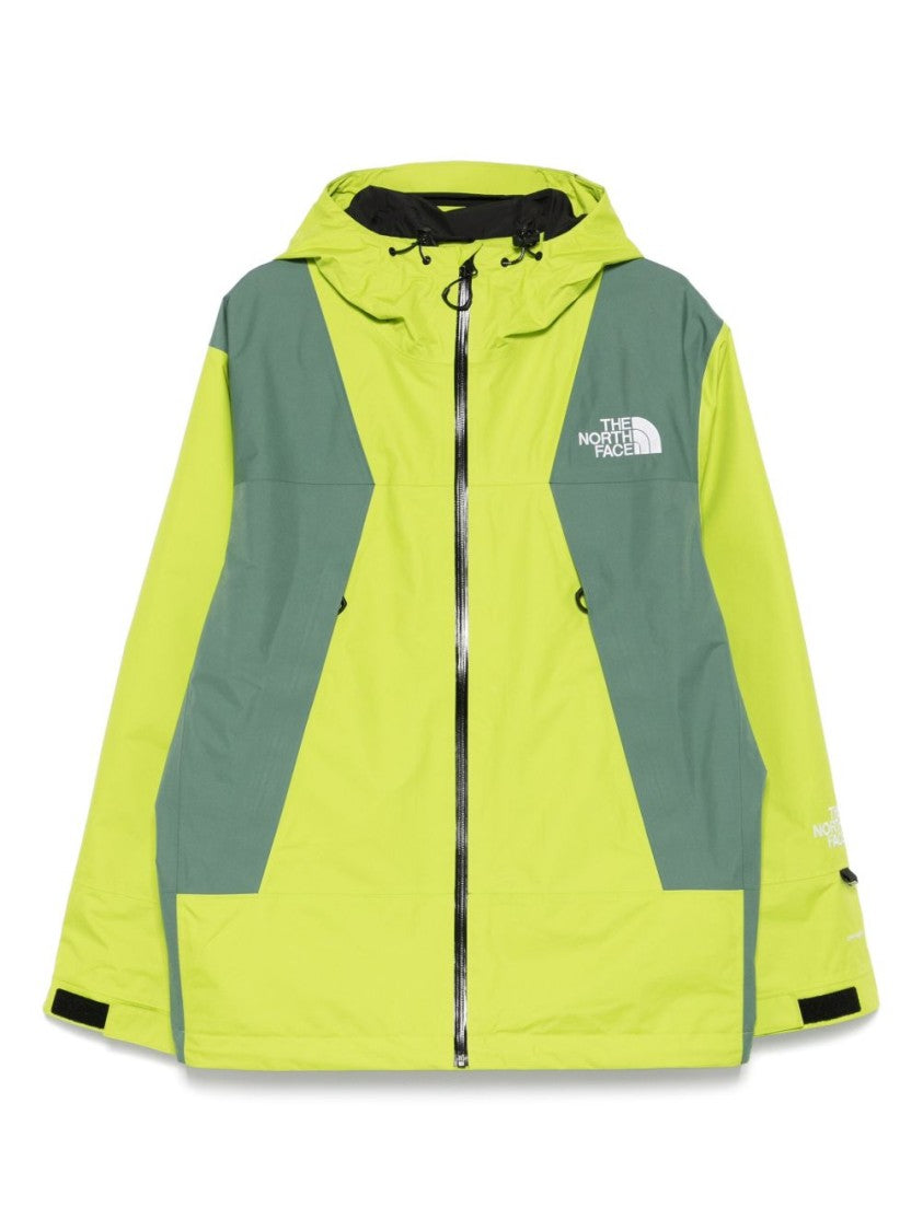 The North Face Neon Green Outdoor Jacket With Adjustable Cuffs And Dual Pockets