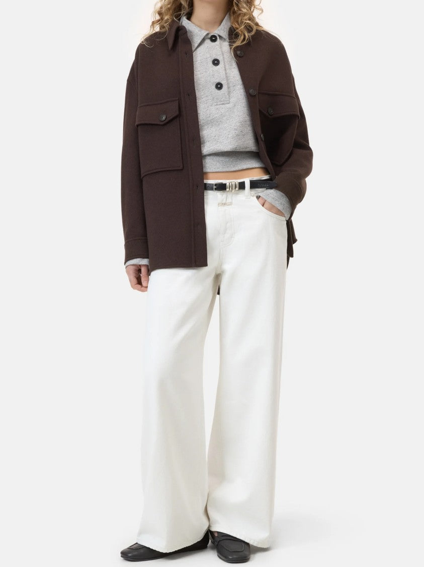 Closed Wide-Leg Denim Trousers With High Waist