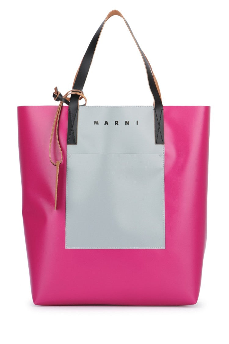 Marni Pink Tote Bag With Grey Front Pocket