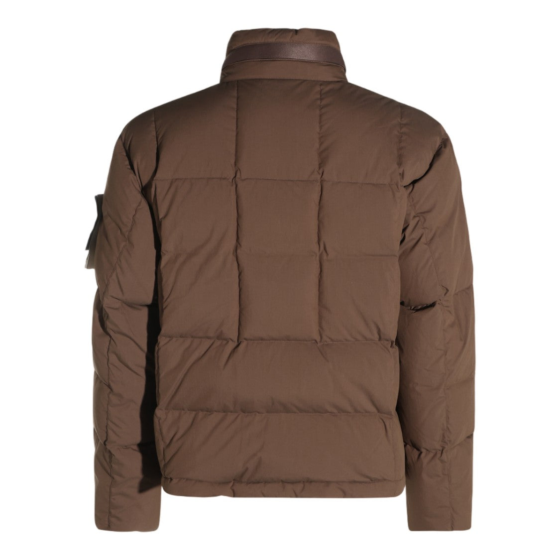 Stone Island Brown Quilted Padded High Collar Coat