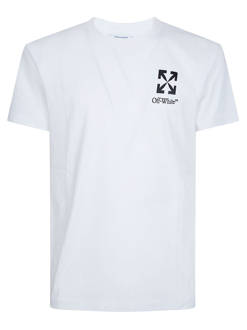Off-White Minimalist Slim-Fit T-Shirt With Small Arrow Design
