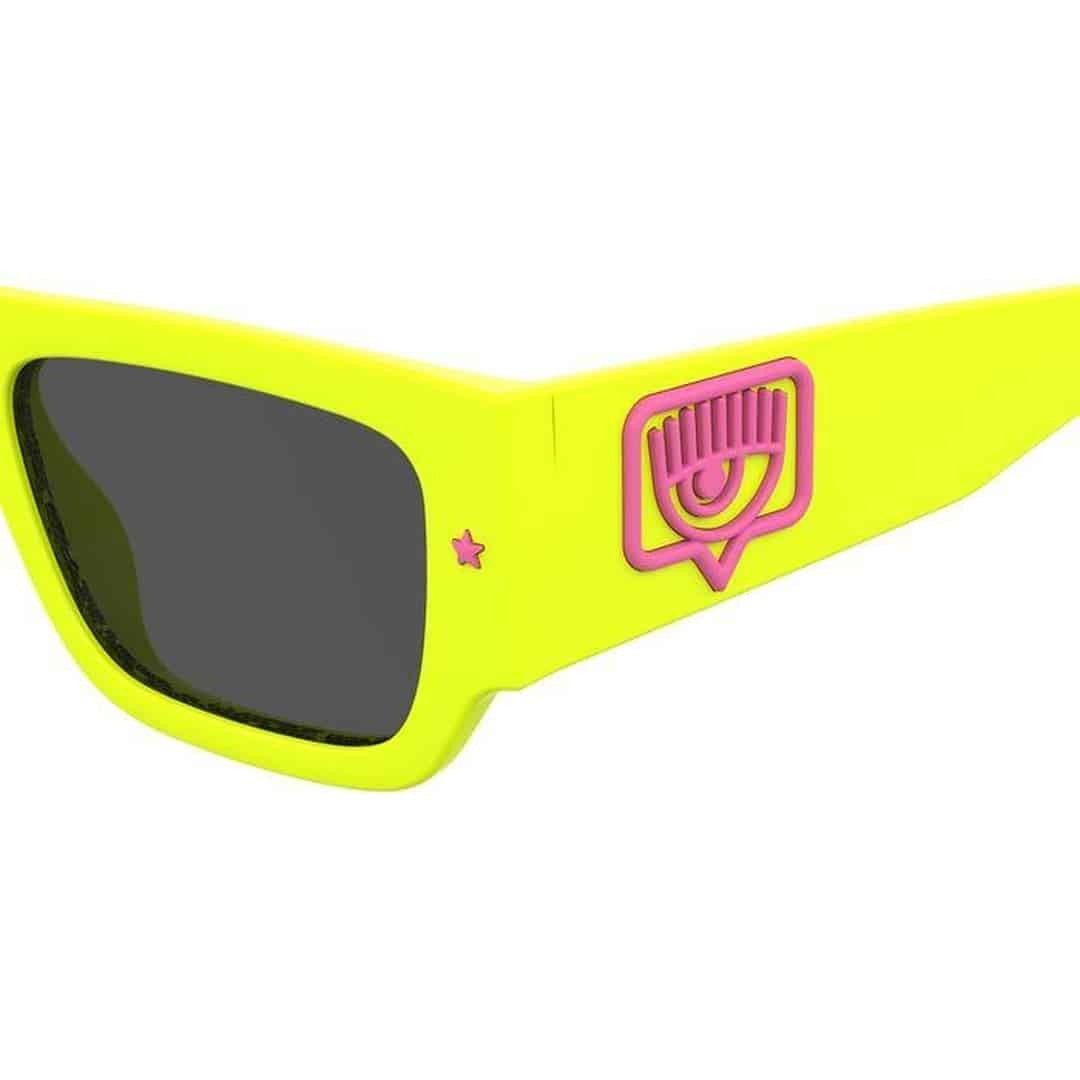 Chiara Ferragni Cf 7013/S Bold Rectangular Neon Yellow Sunglasses