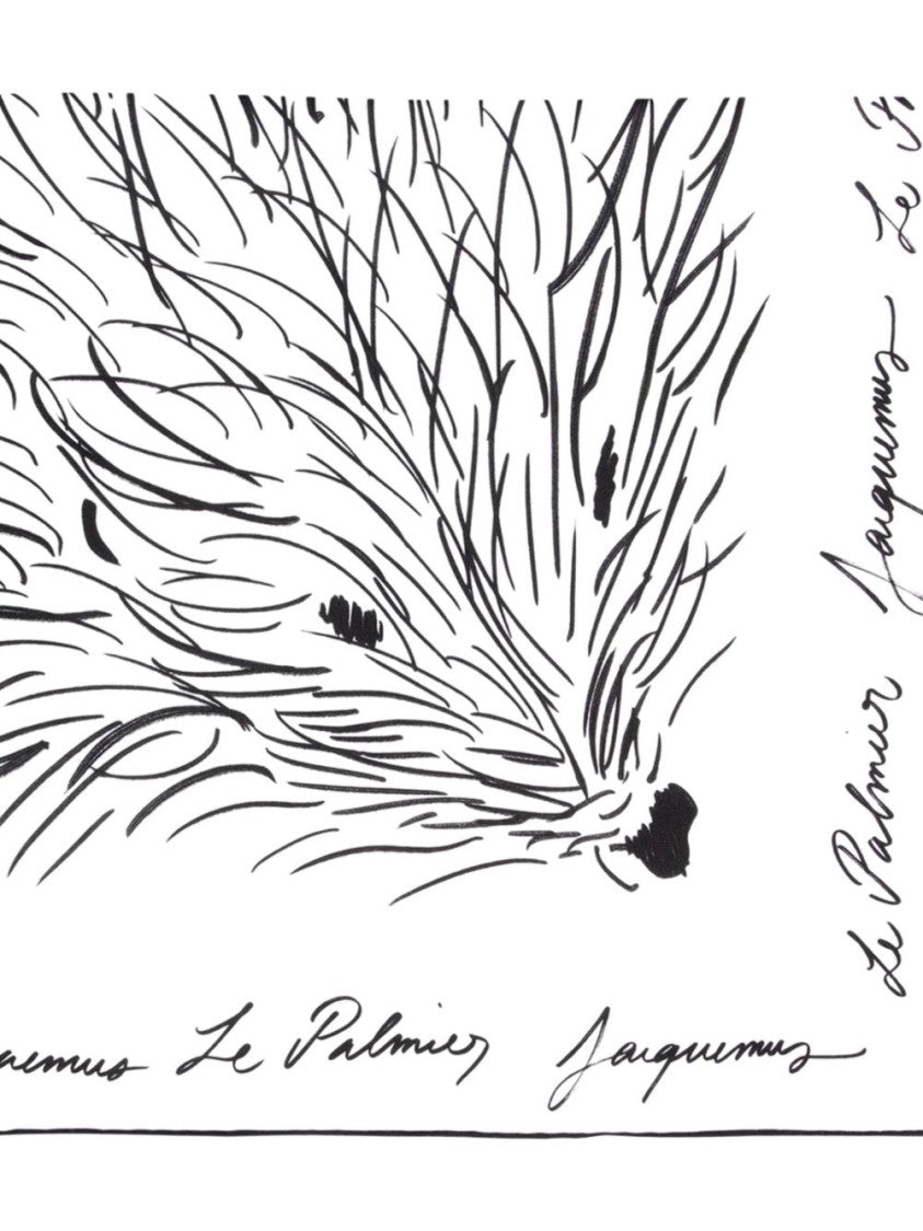 Jacquemus Hedgehog Illustration Silk Nylon Scarf
