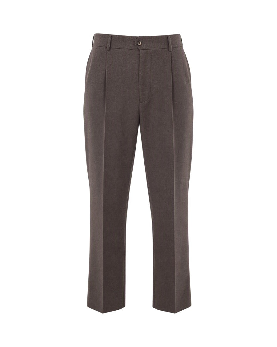 L.B.M. 1911 Tailored Straight-Leg Trousers In Melange Flannel