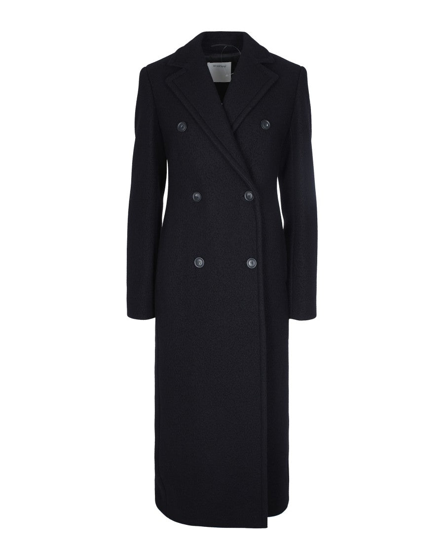 Sportmax Double-Breasted Long Coat In Pure Virgin Wool
