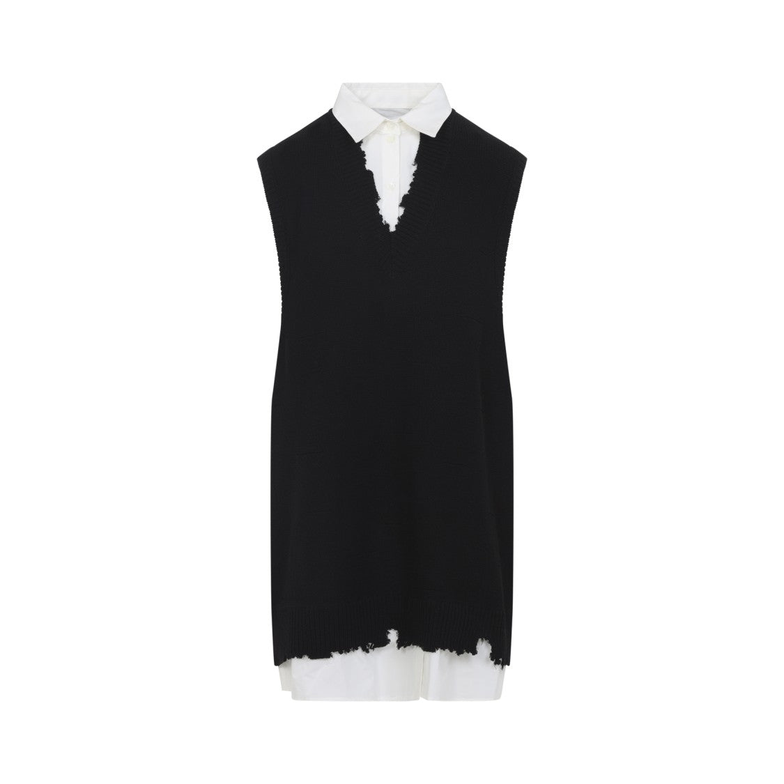 Mm6 By Maison Margiela Layered Dress With Collared Shirt