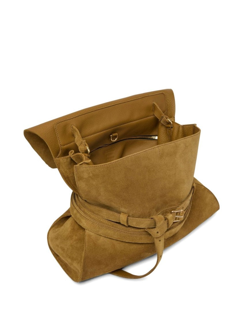 Moschino Suede-Like Structured Bag With Padded Handle