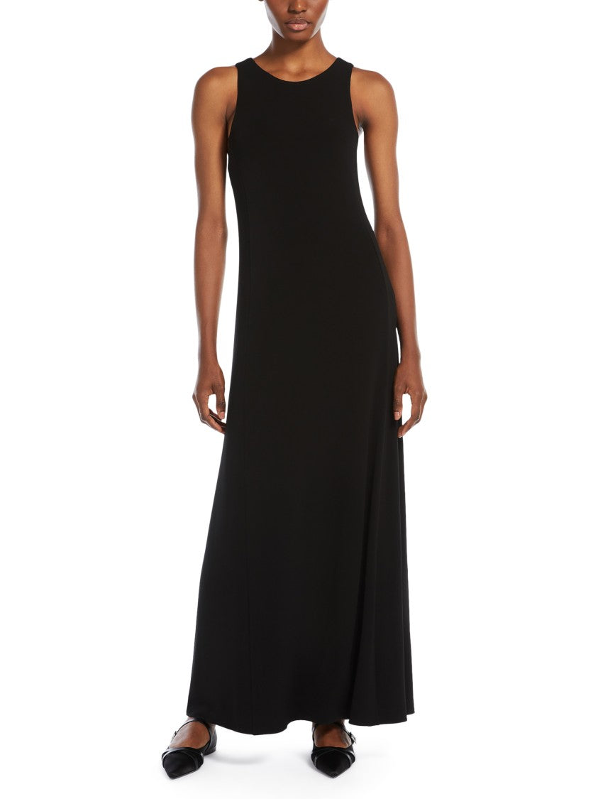 Max Mara Flowing Black Jersey Maxi Dress
