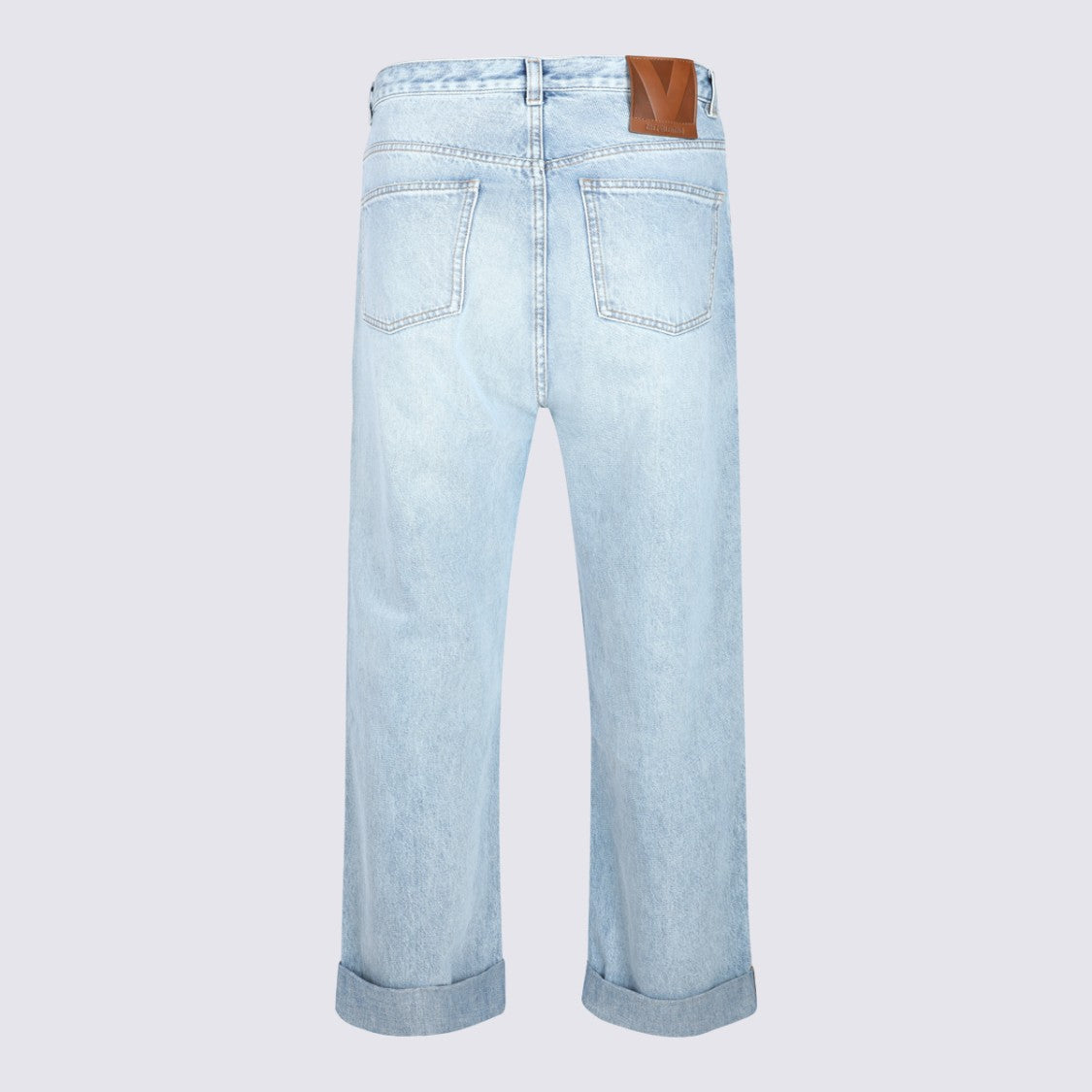 Valentino Relaxed Fit Straight Leg Jeans With Classic Five-Pocket Design