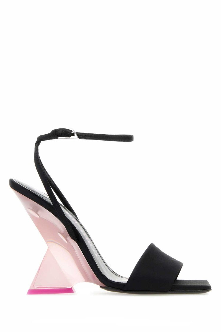 The Attico Black Satin Cheope Sandals