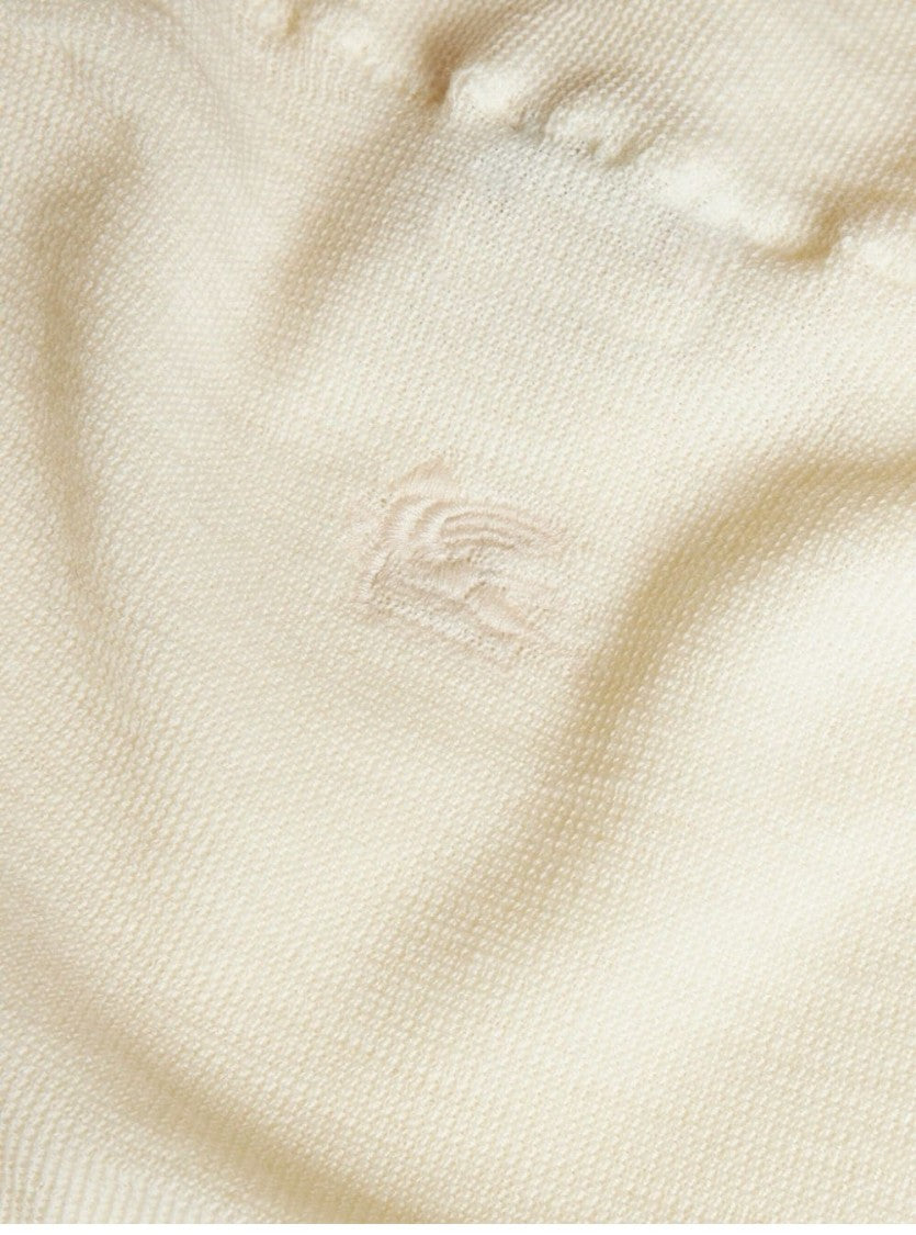 Etro Fitted Cream Wool Turtleneck