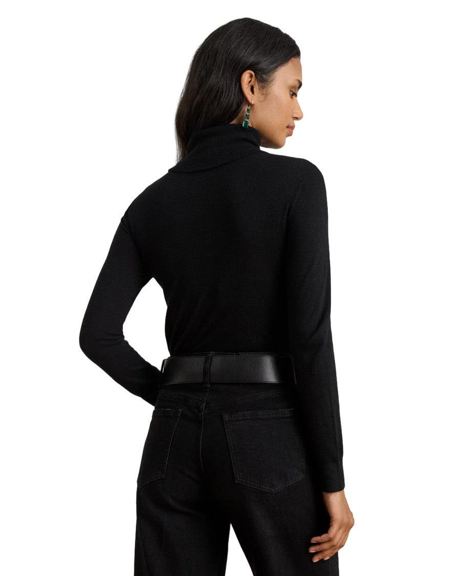 Lauren Ralph Lauren Sleek Black Long Sleeve Pullover With Turtleneck