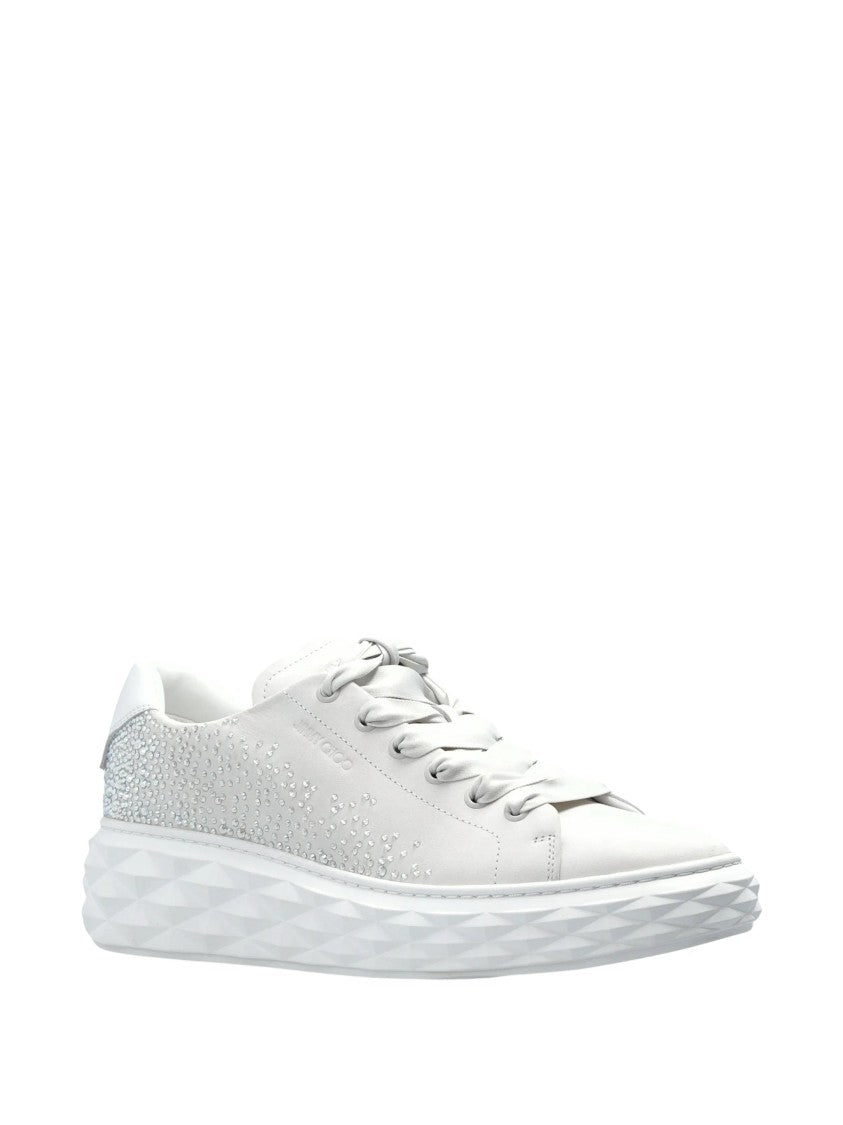 Jimmy Choo Diamond Light Maxi White Nappa Leather Sneakers