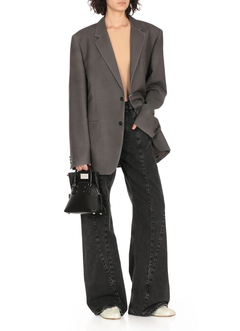 Maison Margiela Micro Handbag With Textured Leather And Iconic Stitches