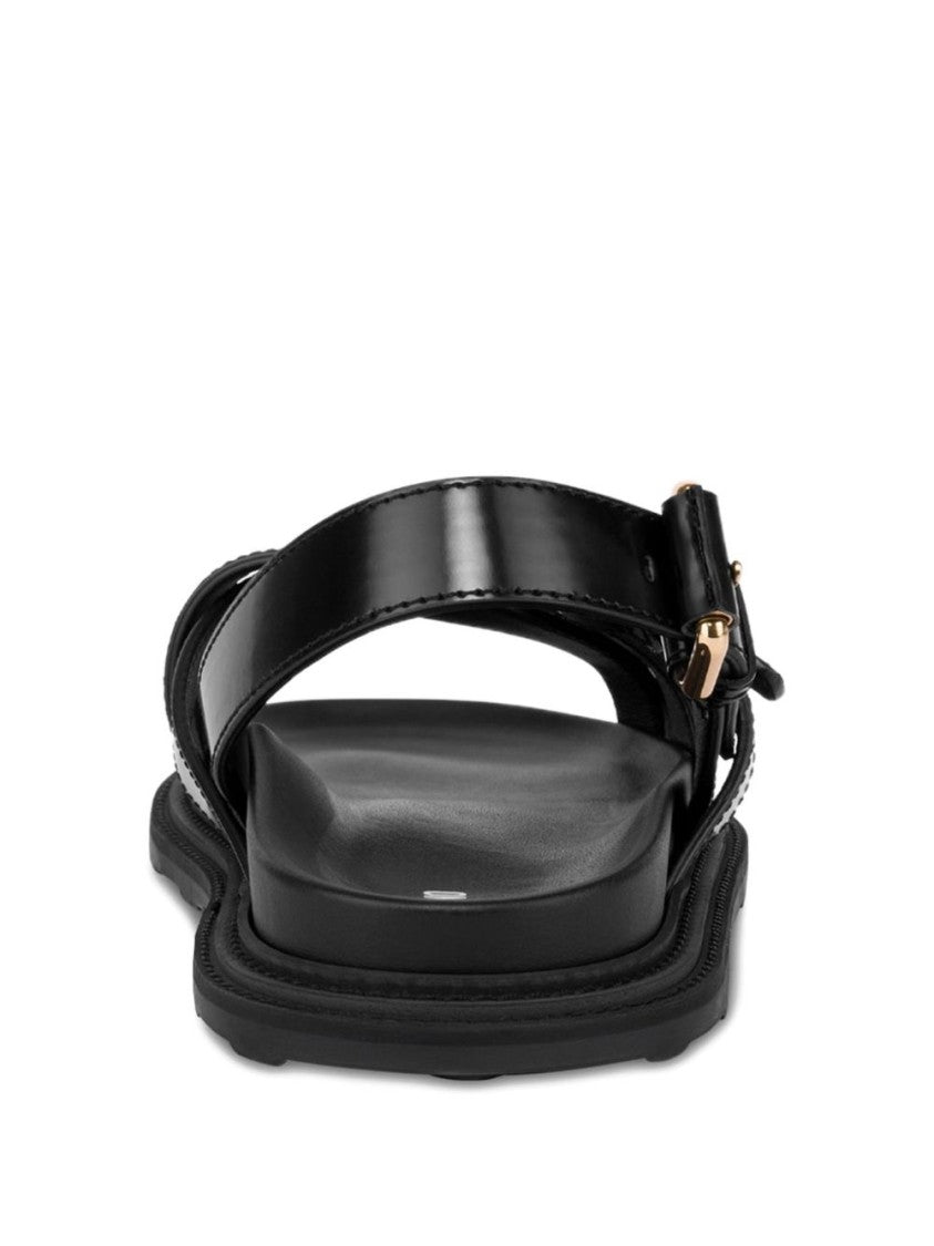 Moschino Flat Sandals With Adjustable Ankle Strap