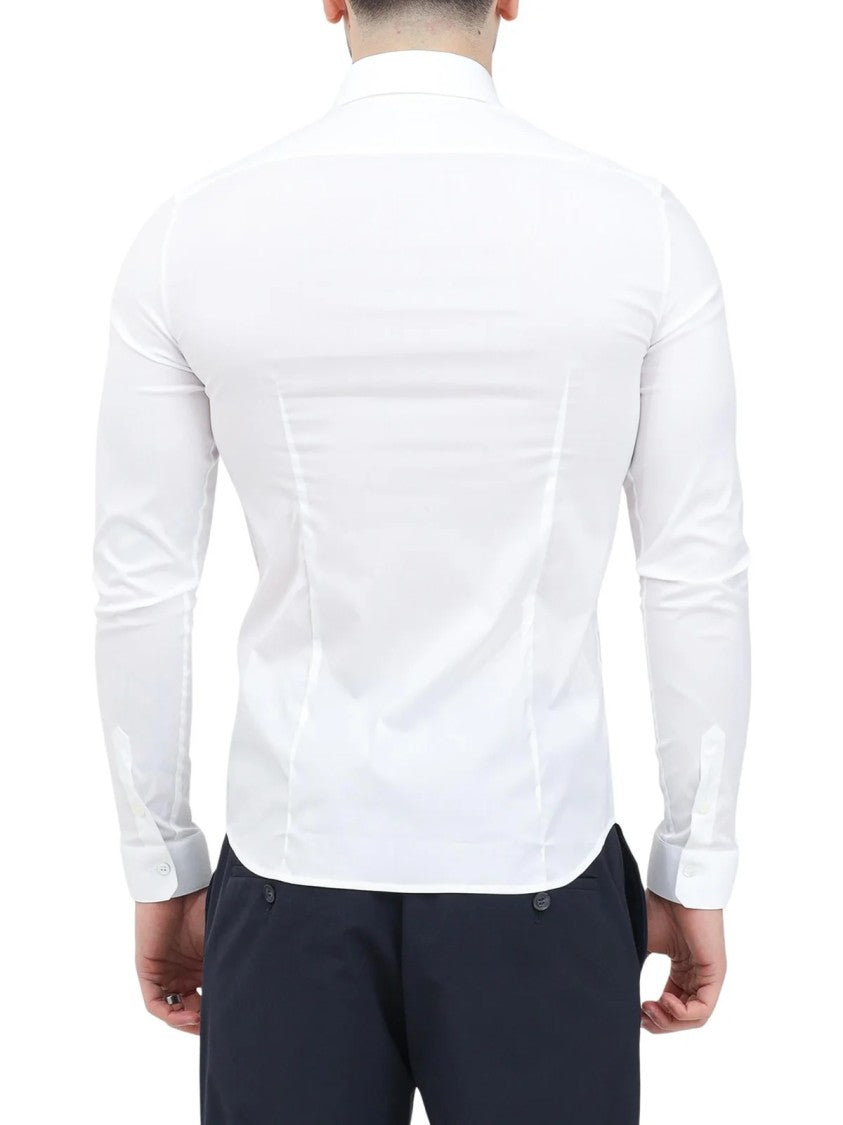 Patrizia Pepe White Slim-Fit Stretch Cotton Casual Shirt