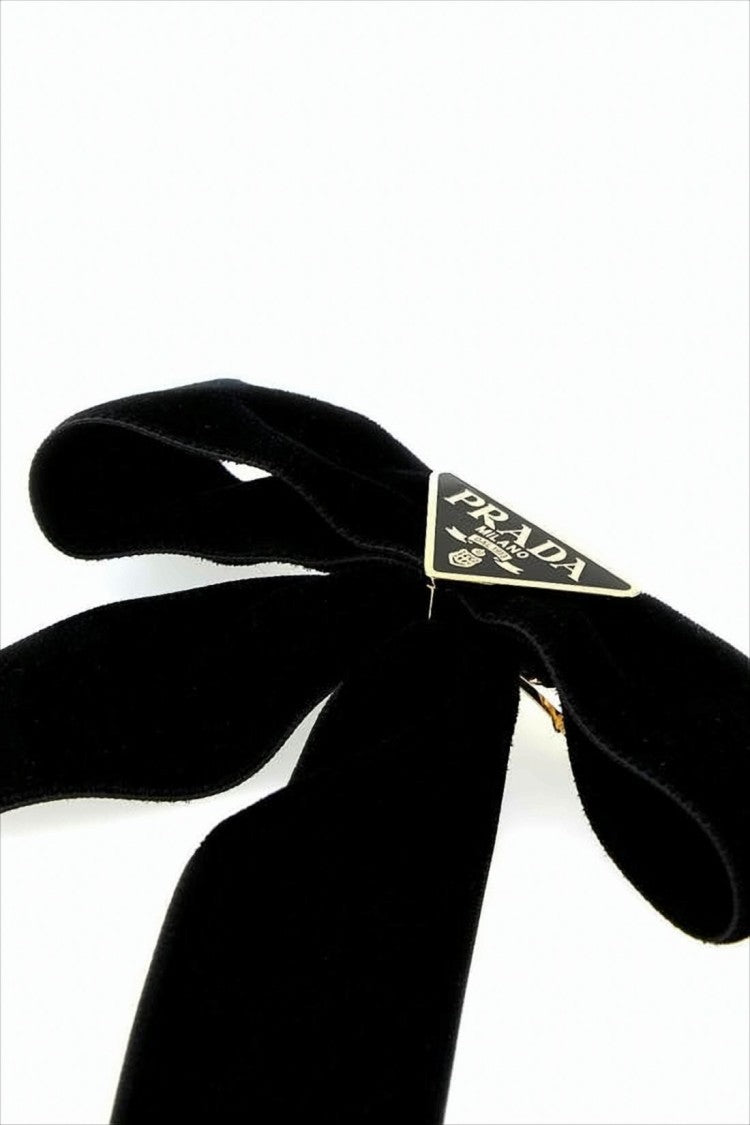 Prada Black Velvet Bow Hair Accessory