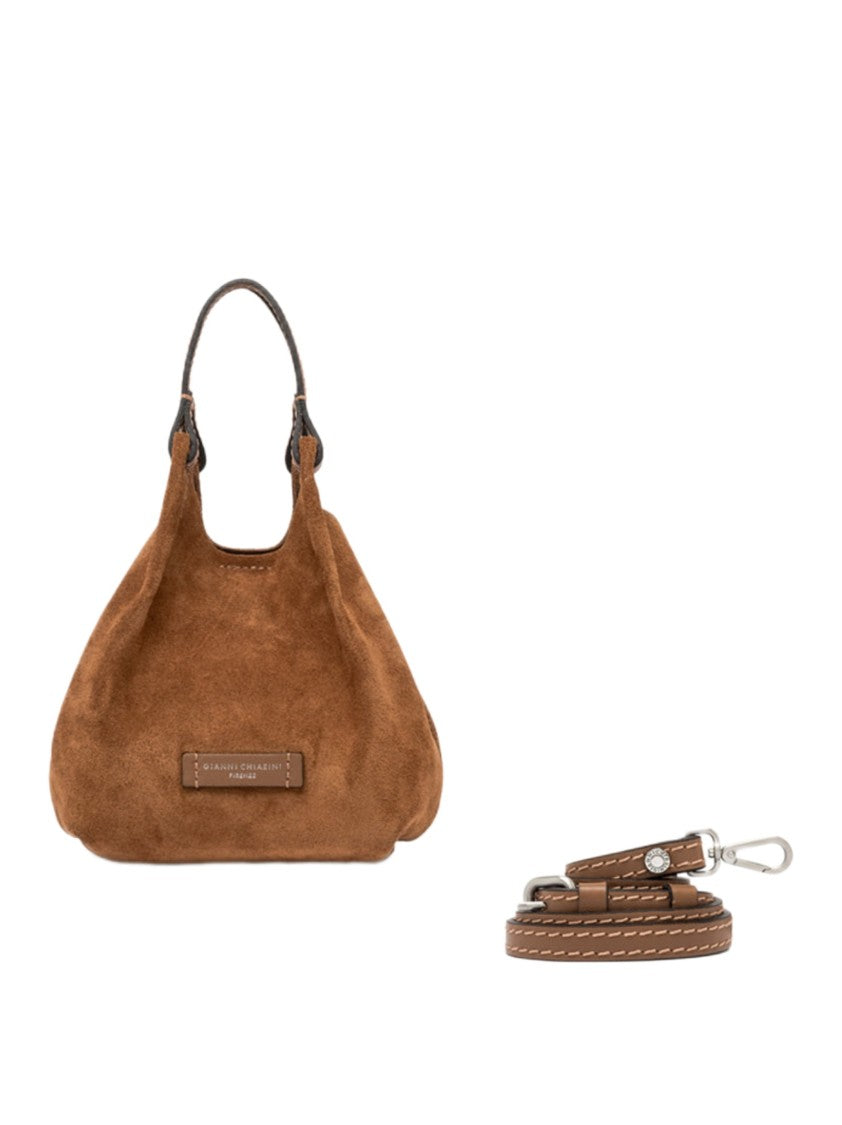 Gianni Chiarini Suede Handbag With Unique Texture And Dual Handles