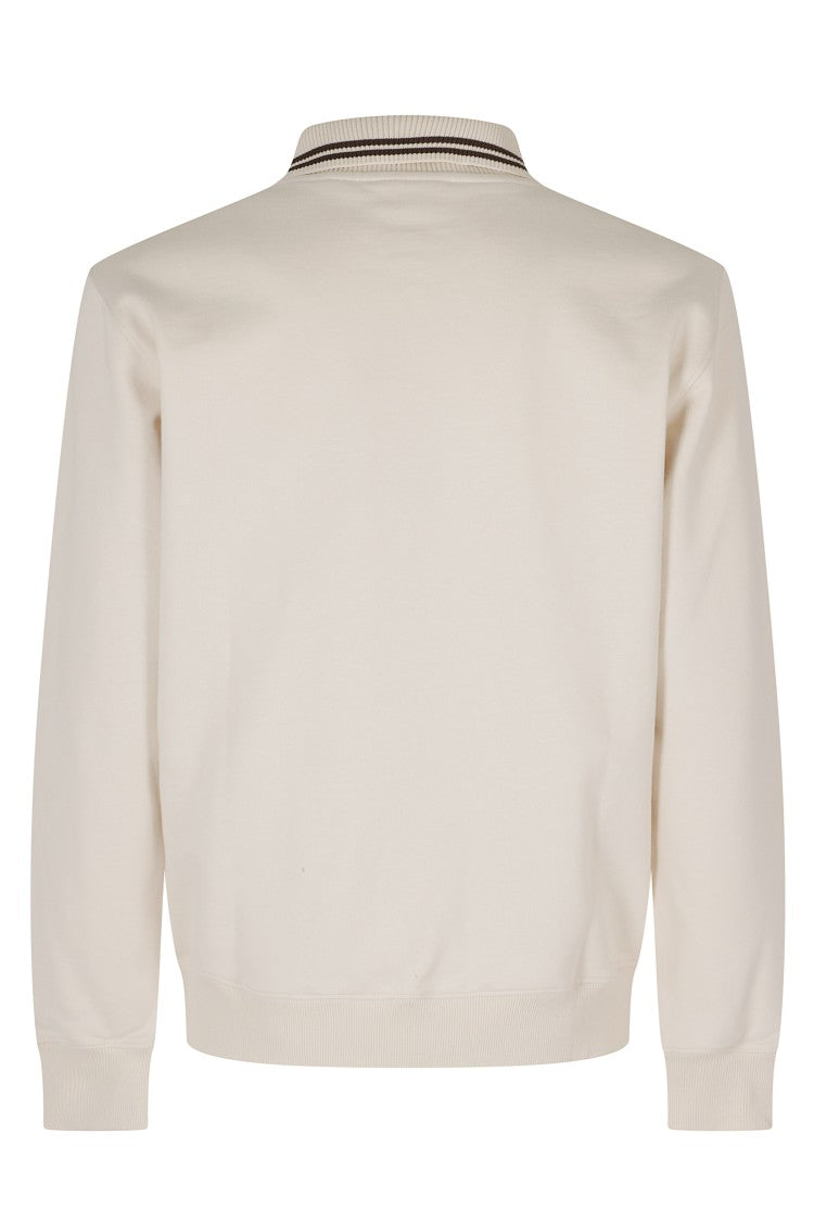 Drôle De Monsieur Beige Drole Long-Sleeve Cotton Polo Shirt