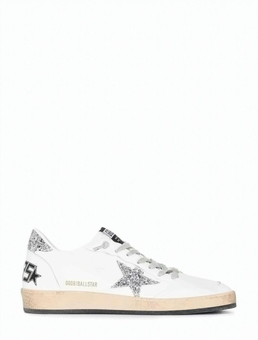 Golden Goose Glitter Star Sneakers With Silver Accents