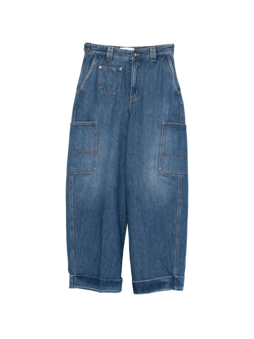 Givenchy Denim Blue Silk And Nylon Jeans