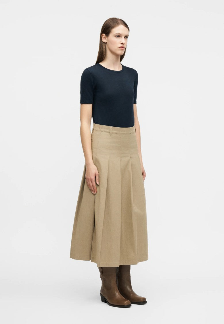 Max Mara Brown Cotton Blend Midi Skirt