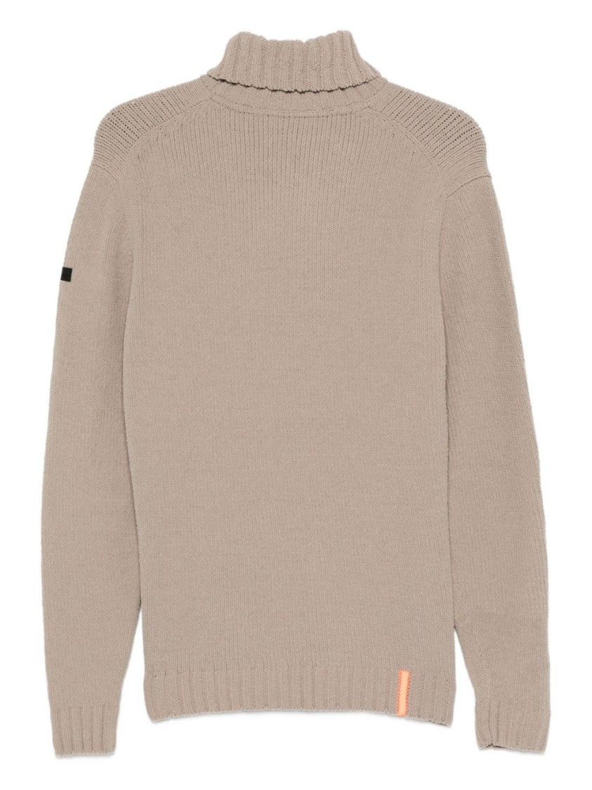 Rrd Rich Brown Knit Sweater With Ribbed Details