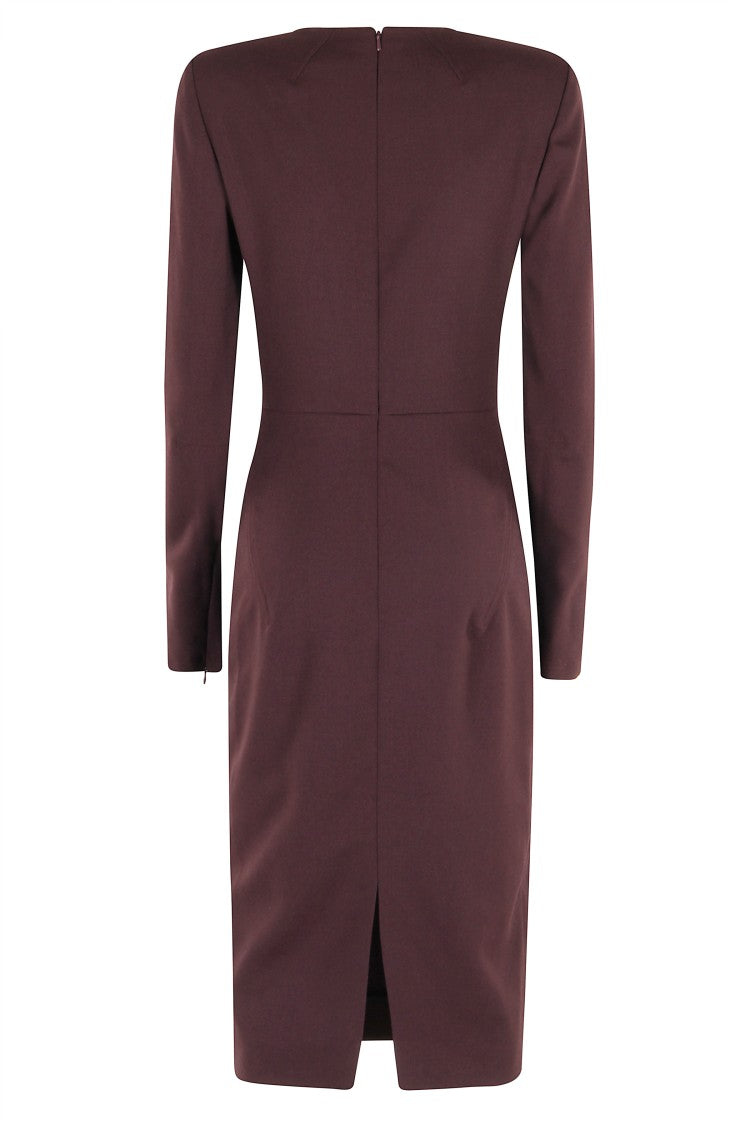 Victoria Beckham Structured Shoulder Pad Midi Dress
