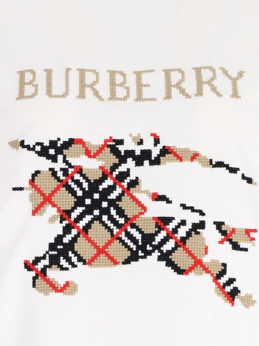 Burberry White Ekd Cotton T-Shirt