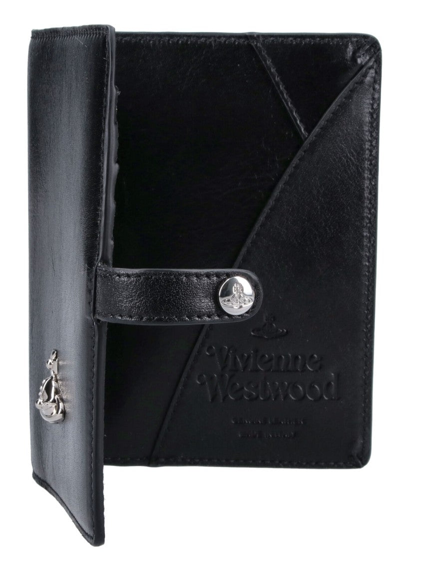 Vivienne Westwood Black Orb Bi-Fold Leather Cardholder