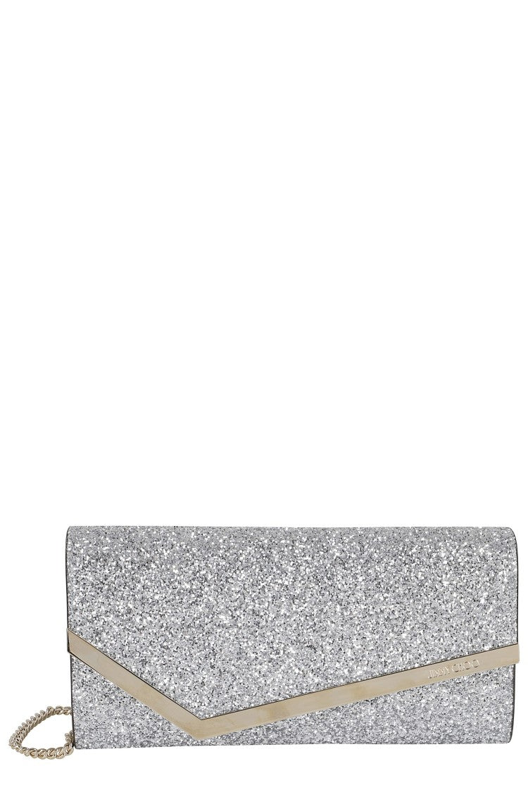 Jimmy Choo Powder Glitter Fabric Clutch