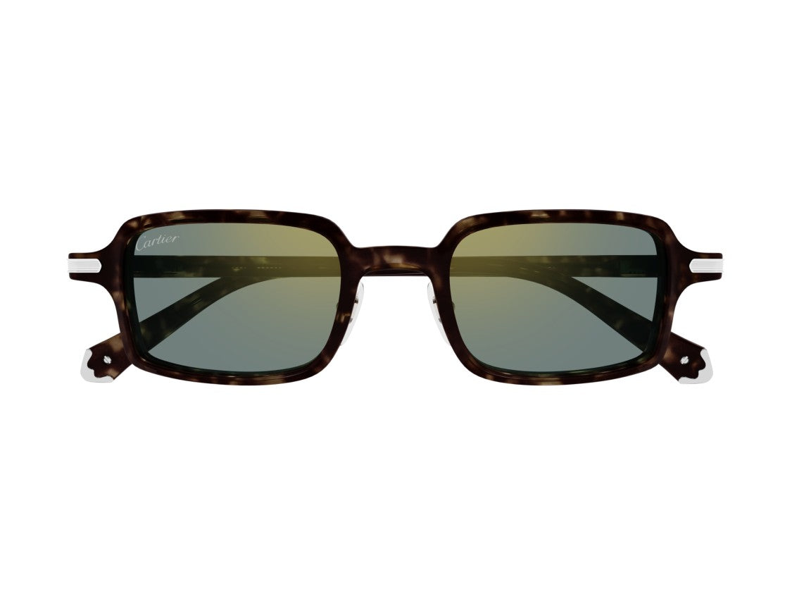 Cartier Ct0539s Bold Square Tortoiseshell Acetate Sunglasses