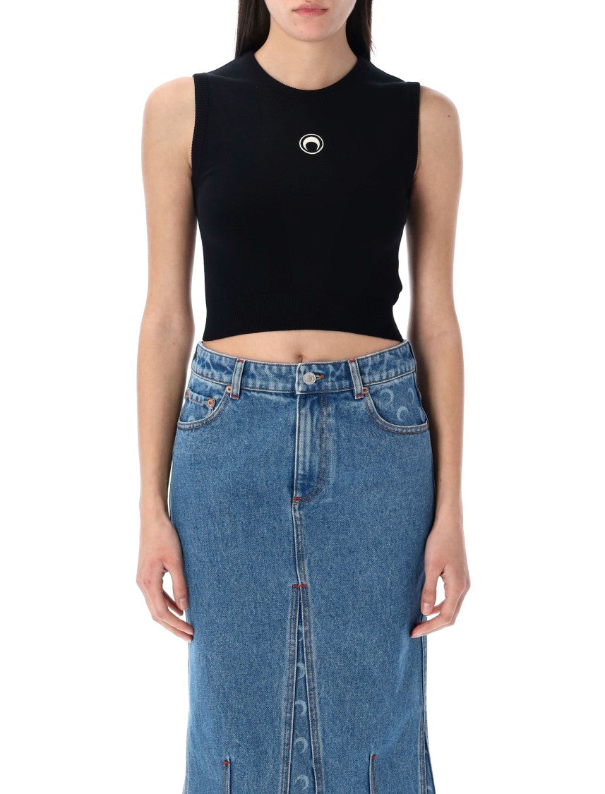 Marine Serre Mooon Logo Knit Vest