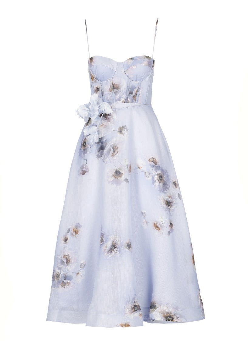 Zimmermann Lilac Linen And Silk Dress