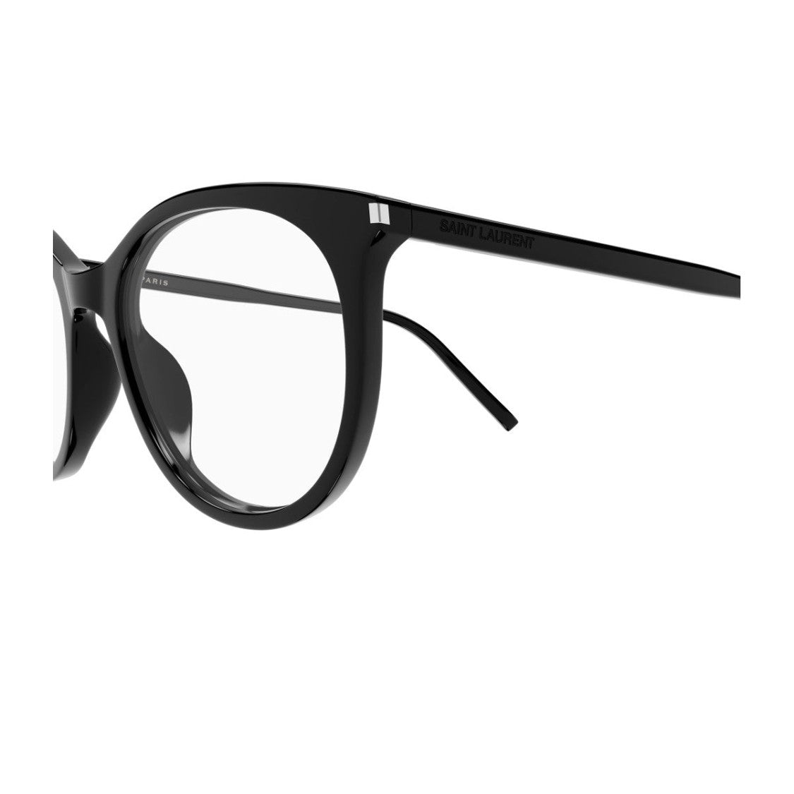 Saint Laurent Black Corner Angle Acetate Oversized Round Sunglasses