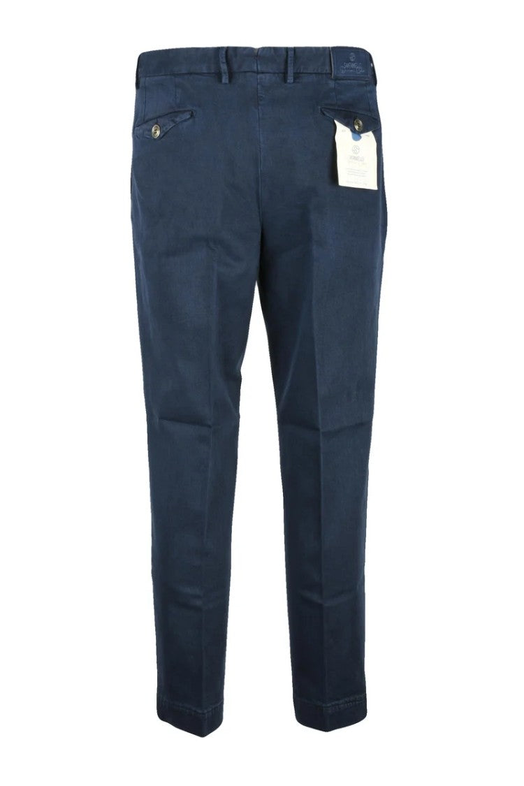 Santaniello Cotton Stretch Trousers - Blue