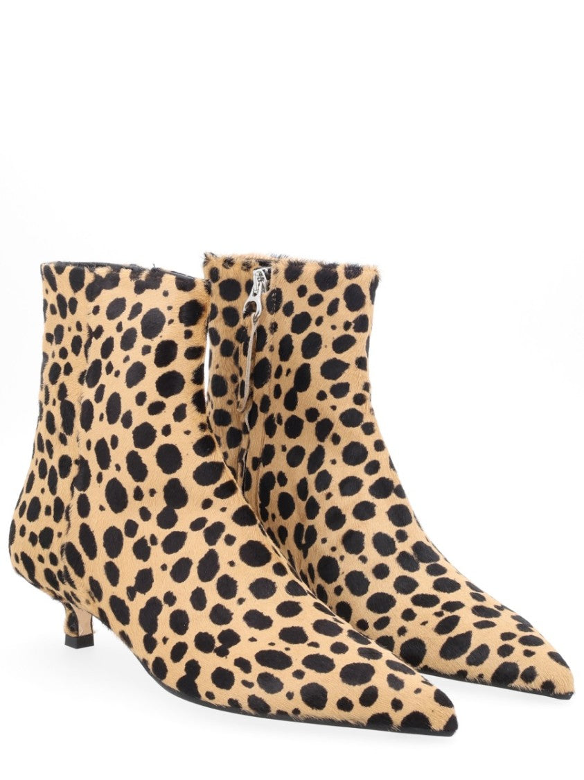 Aeydē Brown Spotted Calfskin Kitten Boots
